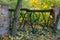 Old retro vintage authentic wood fence hedge from branches. Selective focus background and copy space