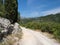 Old road around the beautiful Bacina lakes in Dalmatia,Croatia - holiday destination