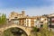 Old roman bridge in the historic city of Estella