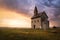 Old Roman Church at Sunset in Drazovce, Slovakia