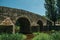 Old Roman stone bridge over the Sever River in Portagem