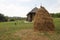 Old Romanian house and haystack