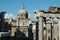 Old Rome, Italy. Via del Corso street view, vertical photo taken from the roof, looking on The Piazza del Popolo with