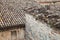 Old roofs in Fermo, Italy. Stone living houses