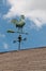 Old rooster metal weather vane