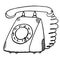 Old rotary phone illustration