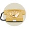 Old rotary telephone icon, vintage wired phone handset, retro phone