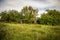 Old rotten house in a meadow