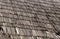 Old rotten wooden textured roof of the house for the background