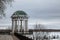 An old round gazebo on the embankment.