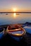 Old Rowing Boats by Sea During Sunset