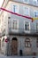 Old ruined domestic house facade building with typical tiled facade wall in Porto, Portugal