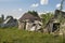 Old ruined rustic house in a village