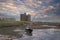 The Old Ruins at Portencross  and a Stranded Boat at Low Tide