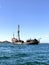 Old rundown wooden pirate ship at Simpson Bay Lagoon, Saint Martin