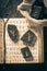 Old rune stones omen based on antique futhark alphabet