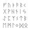 Old runes, ancient Scandinavian alphabet vector illustration, hand drawn typography