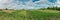 old rural landscape. panoramic view of private farmland