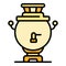 Old Russian samovar icon color outline vector
