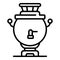 Old Russian samovar icon, outline style