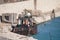 Old Rusted Boats in Blue Water of Alexandria Harbor