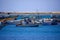 Old, Rusted  and Colorful Fishing Boats and Ships in the Somalian Berbera Port