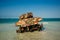 The old rusted and deserted military tank of Flamenco beach on the Puerto Rico island of Culebra