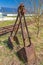 Old rusted excavator bucket