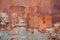 Old, rusted metal surface, graphic background creating a unique industrial atmosphere
