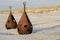 Old rusted shackles on the beach