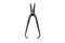 Old, rusted sheet metal shears, straight, isolated on a white background with a clipping path.