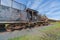 Old rusted steam locomotive in Encarnacion. In Paraguay there is no more rail traffic today.