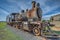 Old rusted steam locomotive in Encarnacion. In Paraguay there is no more rail traffic today.