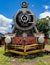 Old rusted steam locomotive in Paraguay. In Paraguay there is no more rail traffic today