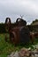 Old Rusted Steam Tractor on an Old Farm