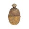 Old rusted World War II hand grenade m-39. isolated closeup