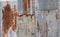 Old rusted zinc wall background texture