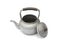 Old rustic aluminum kettle isolated on white background