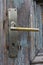 Old rustic brass door handle.