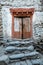 Old Rustic Door in Stone Wall