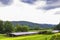 Old rustic farm buildings on farm land