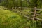 Old Rustic Fence and Wildflowers In Colorado