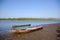 Old rustic fishing boats in the shore of the mangrove. water