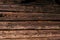 old rustic wooden planks eaten by caries