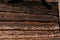 old rustic wooden planks eaten by caries