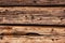 old rustic wooden planks eaten by caries