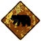 Old rusty American road sign - Bear crossing