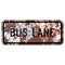Old rusty American road sign - Bus Lane