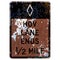 Old rusty American road sign - Hov lane ends half mile