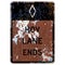 Old rusty American road sign - How lane ends
